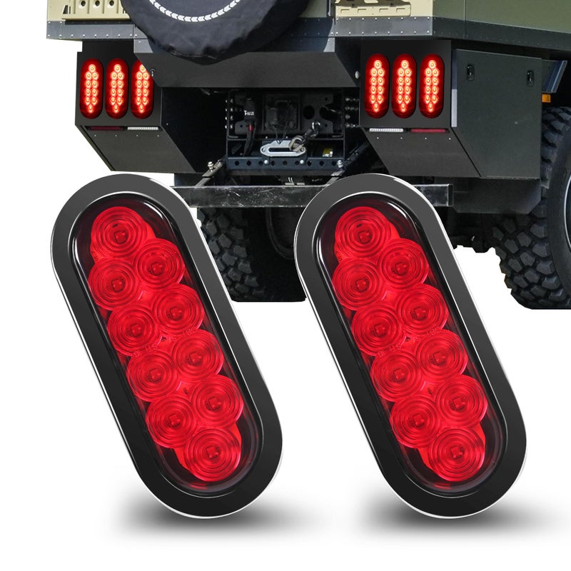 MAXXHAUL 80684 6" LED Submersible Oval LED Stop/Turn Trailer Tail Light, 2 Pack - Image 1